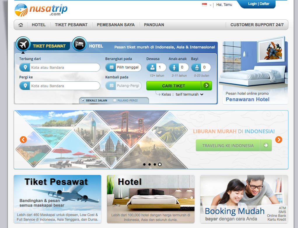 Nusatrip Promo - Tiket Pesawat & Hotel 75% Off Januari 